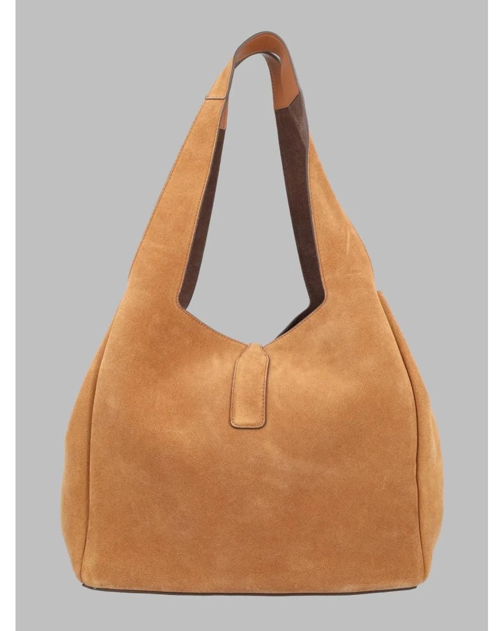 Hogan Brown Leather Shopping Tote Shoulder Bags