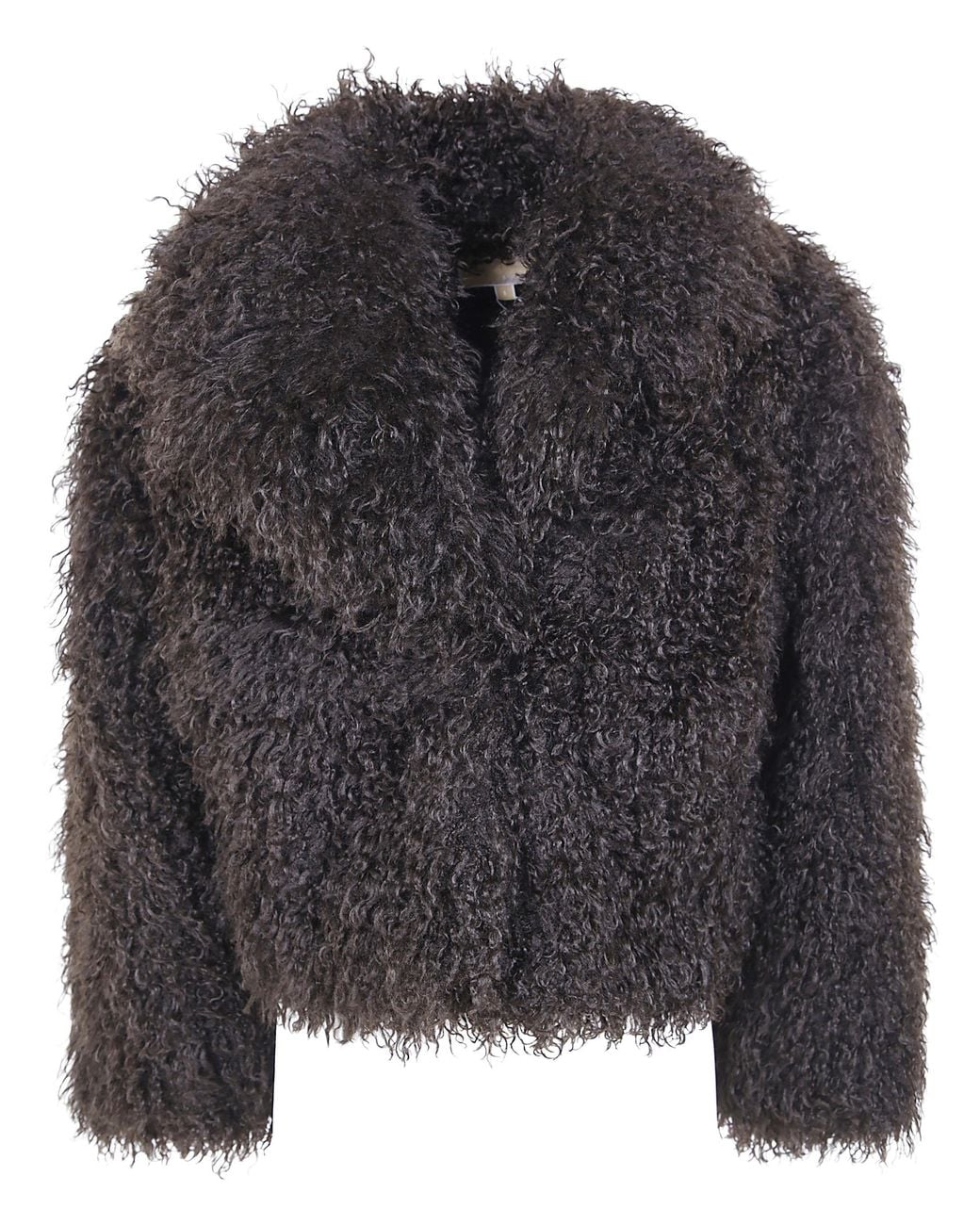 MICHAEL Michael Kors Black Crop Faux Fur Peacoat