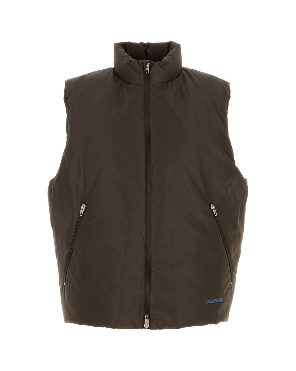 Jil Sander Brown Down Vest 04 W Logo for men