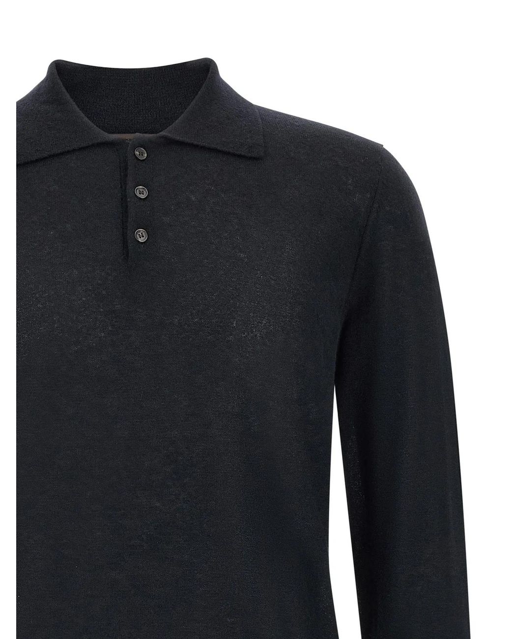 Zanone Black Cashmere Polo Shirt for men