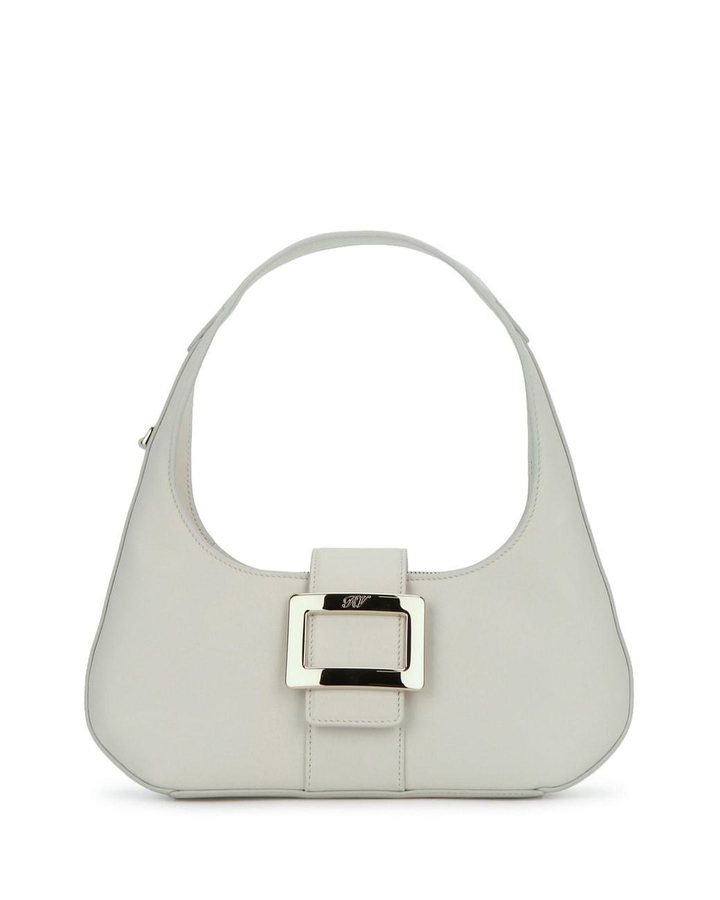 Roger Vivier White Mini Belle Vivier Hobo Handbag