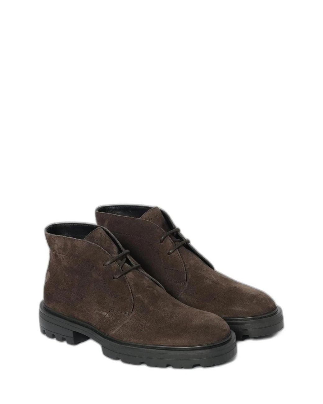 Hogan Brown Suede Ankle Boots for men