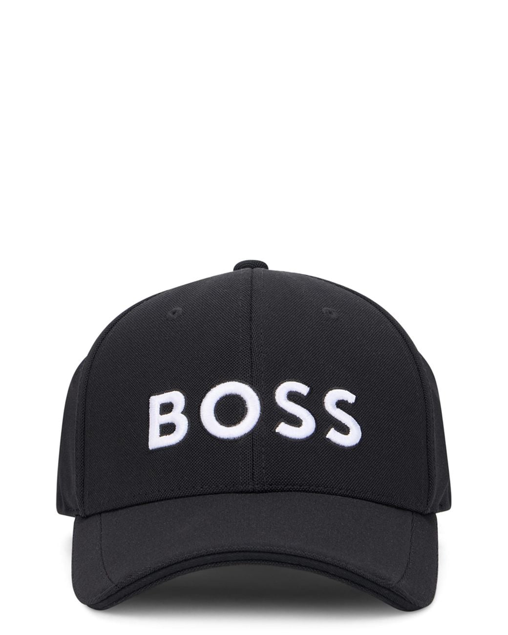 Boss Black Cap With Visor Polyester Hat for men