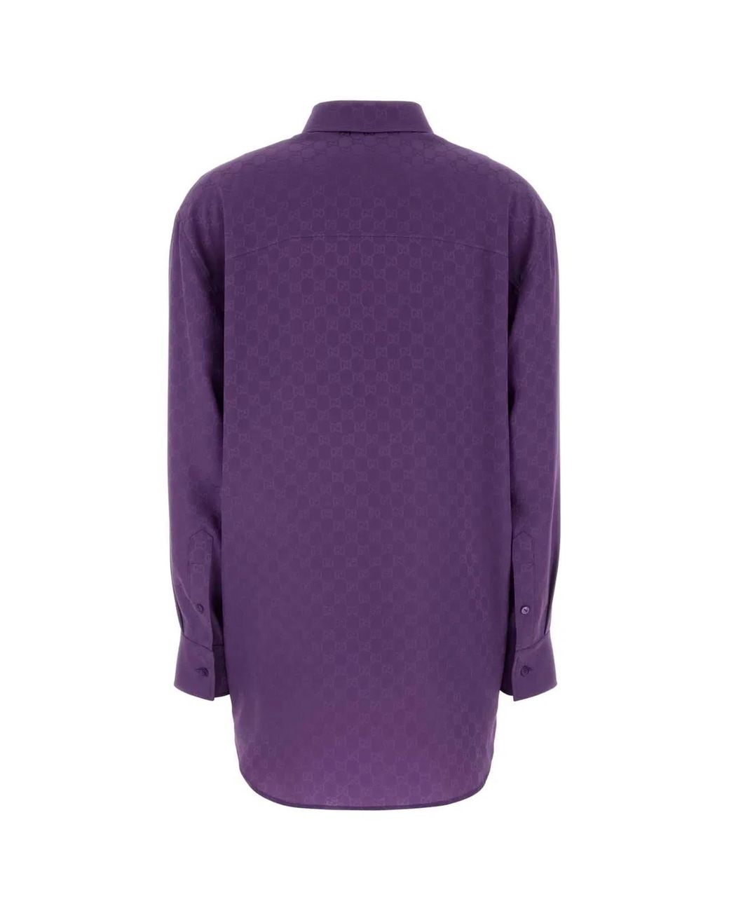 Gucci Purple Silk Monogram Shirt