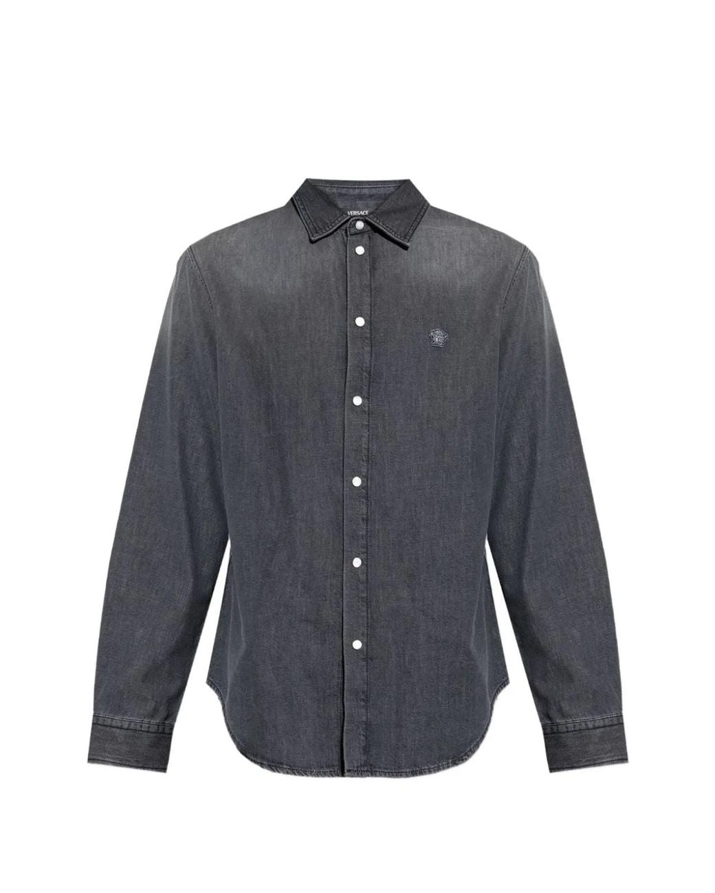 Versace Gray Cotton Shirt for men