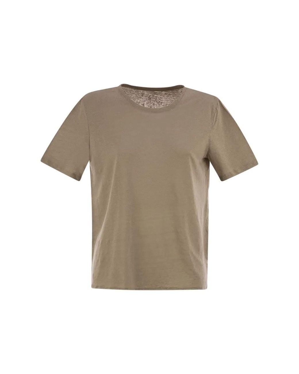 Majestic Natural Linen Crew-Neck T-Shirt