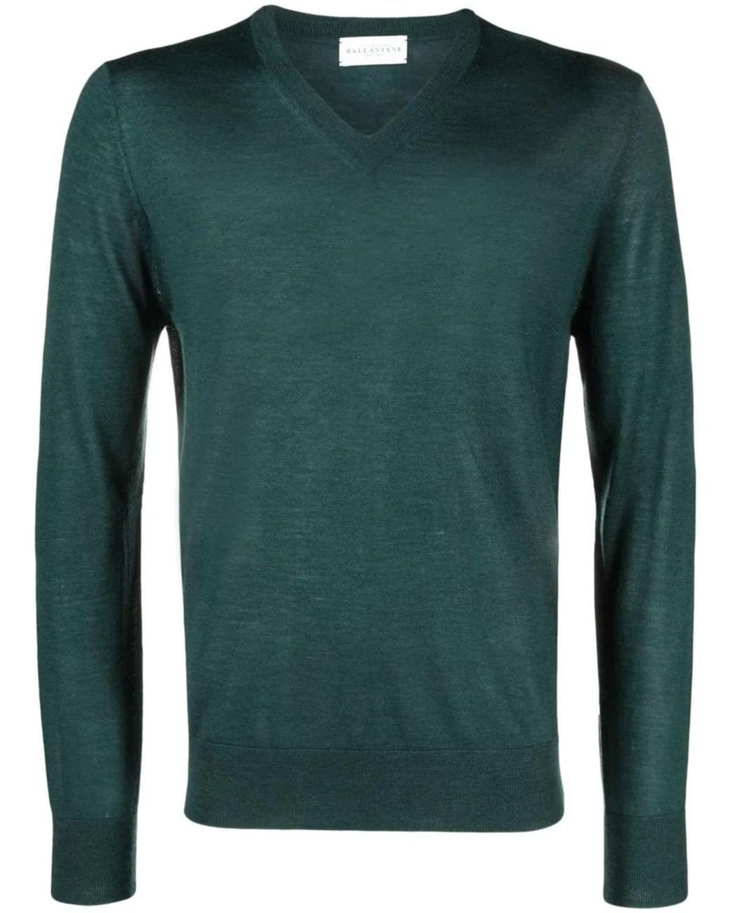 Ballantyne Green V Neck Slim Fit Pullover for men