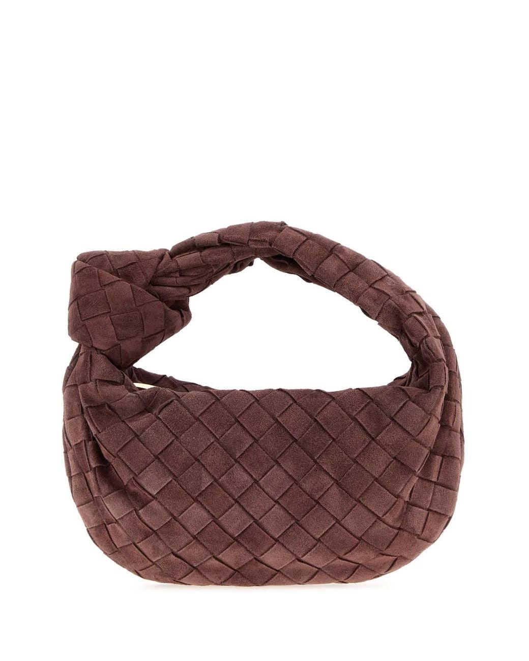 Bottega Veneta Brown Grape Suede Mini Jodie Handbag