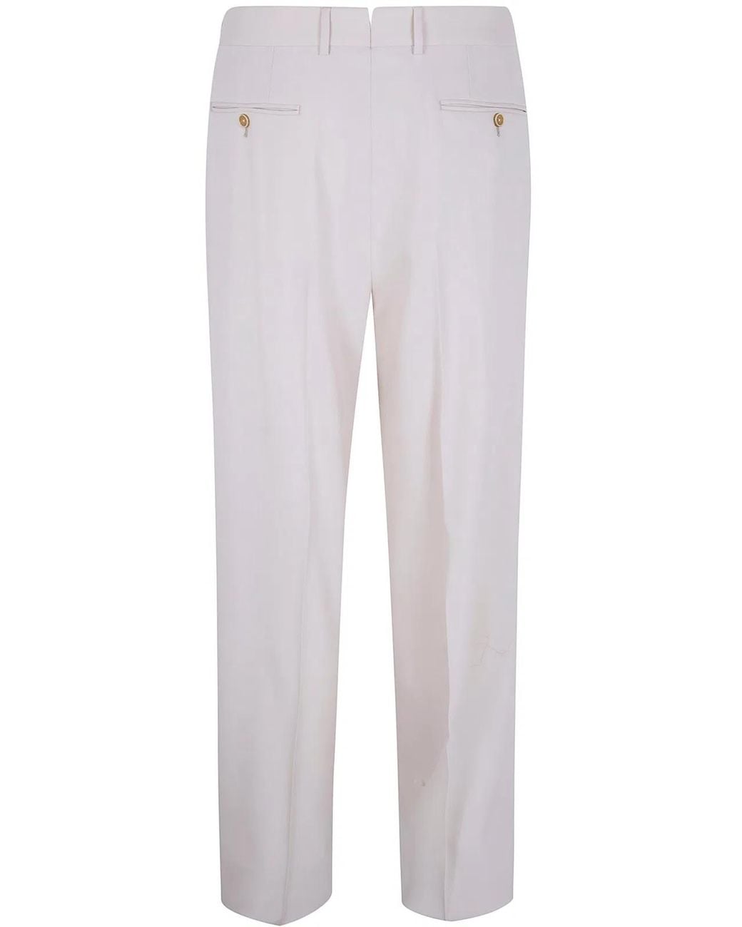 Tom Ford Gray Wool Cashmere Silk Reps Double Pleat Pants for men