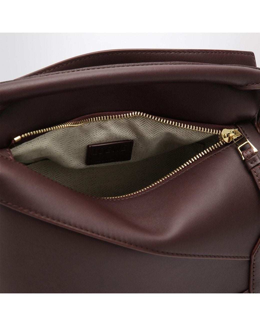 Loewe Brown Anagram Geometric Leather Shoulder Bag
