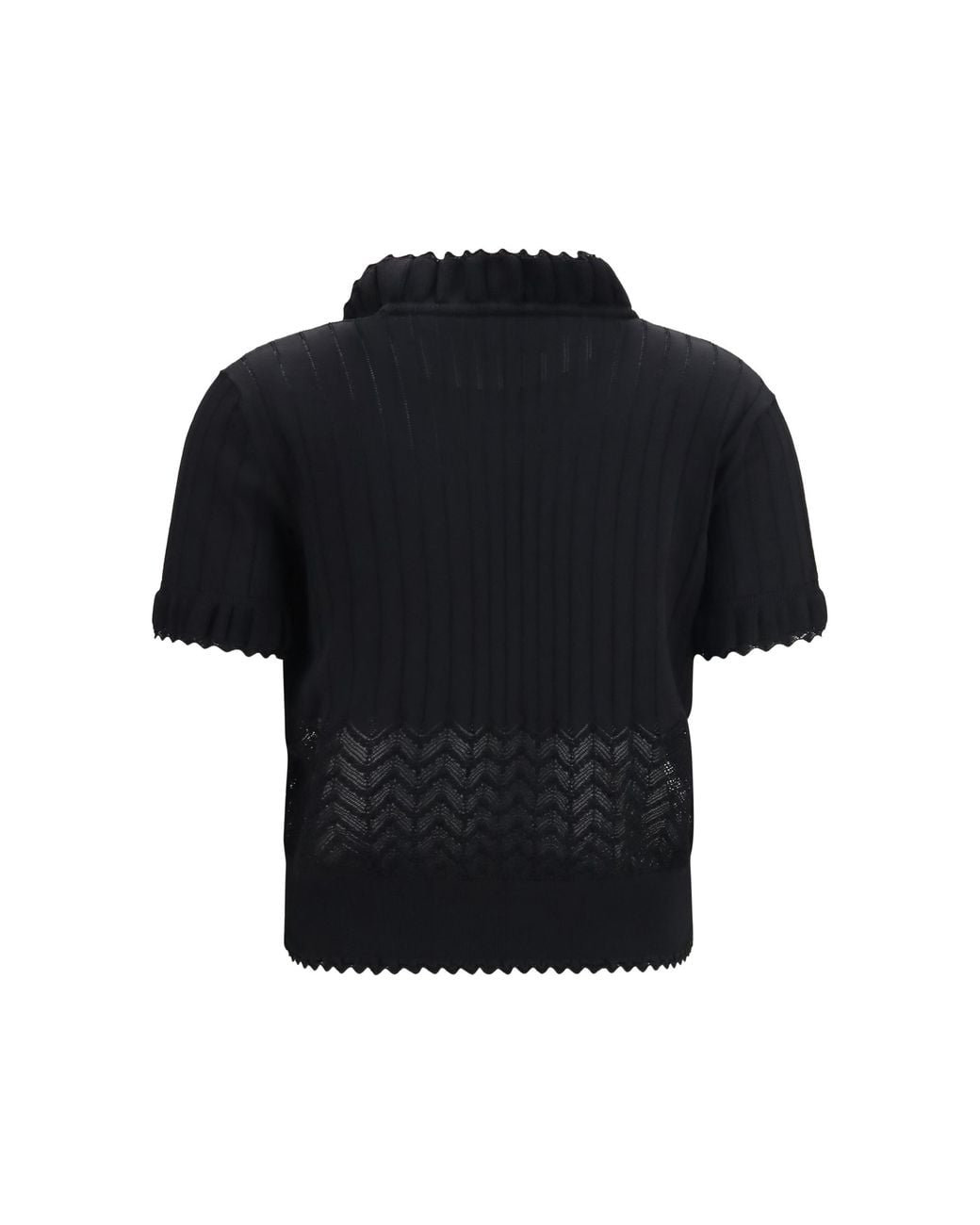McQueen Black Open-Knit T-Shirt
