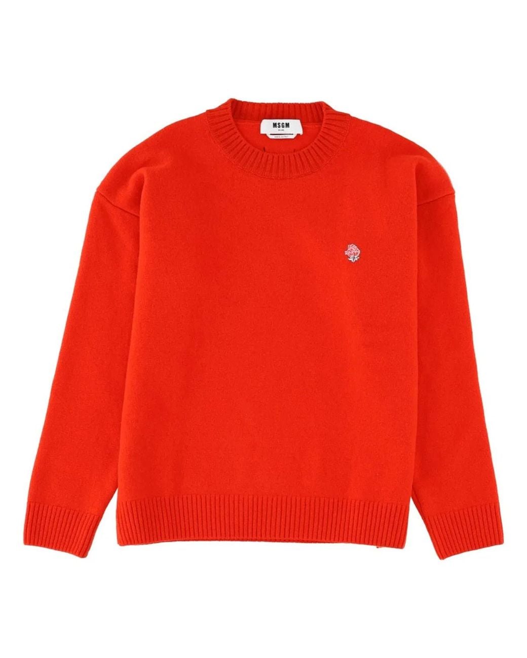 MSGM Red Wool Sweater for men