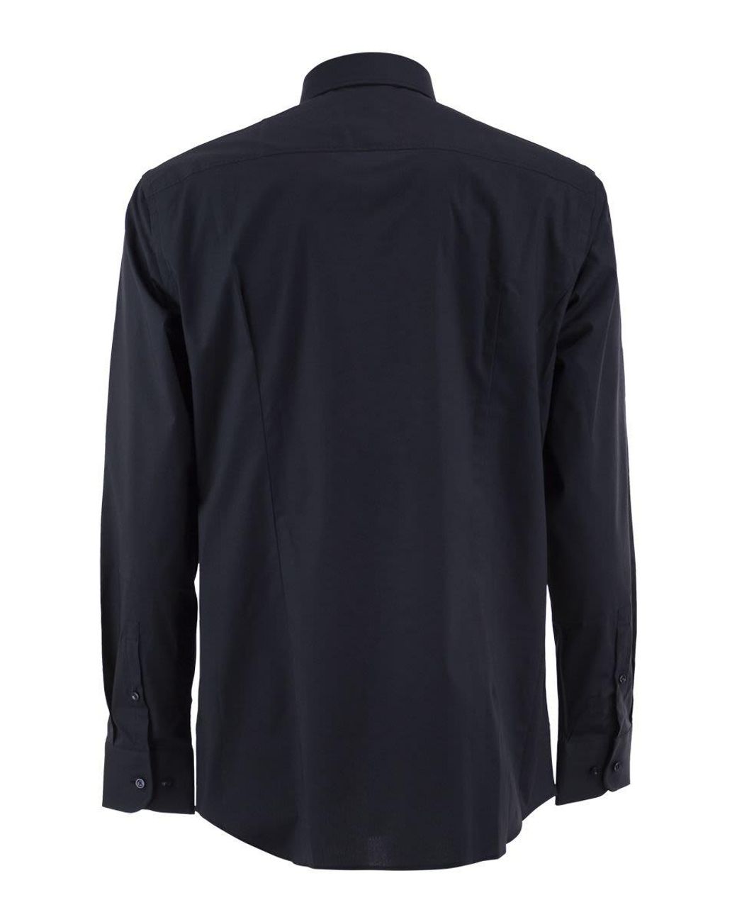 Boss Blue Stretch Cotton Shirt for men