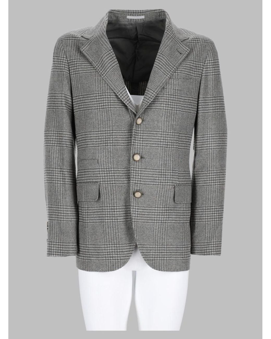 Brunello Cucinelli Gray Giacca Monopetto for men
