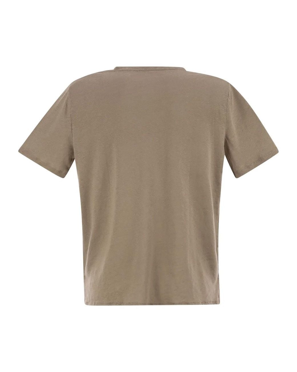 Majestic Gray Linen Crew-Neck T-Shirt