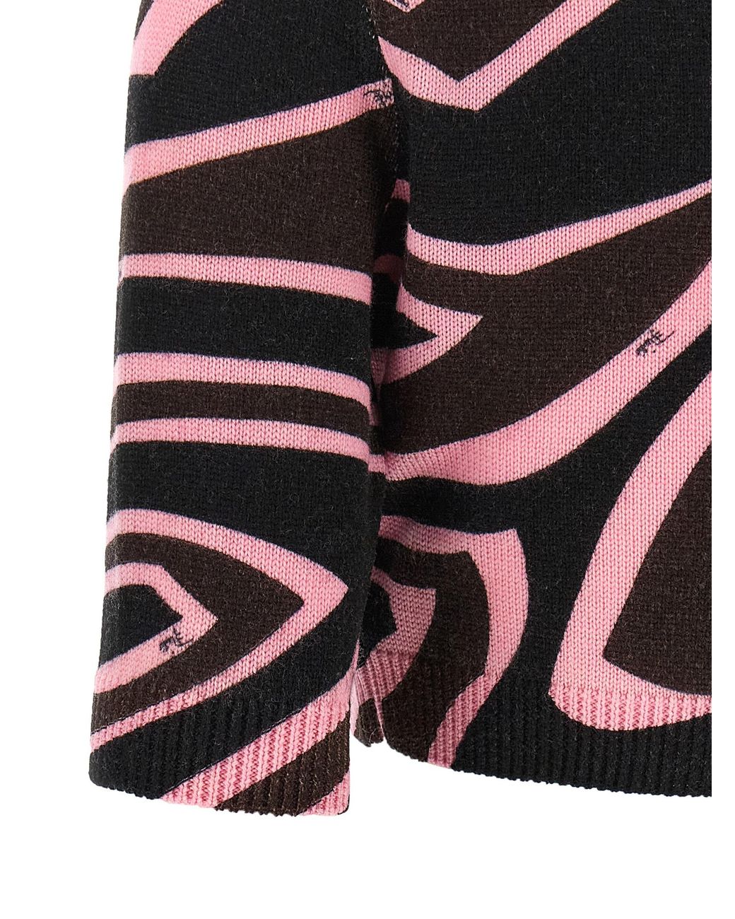 Emilio Pucci Black 'Onde' Cropped Cardigan