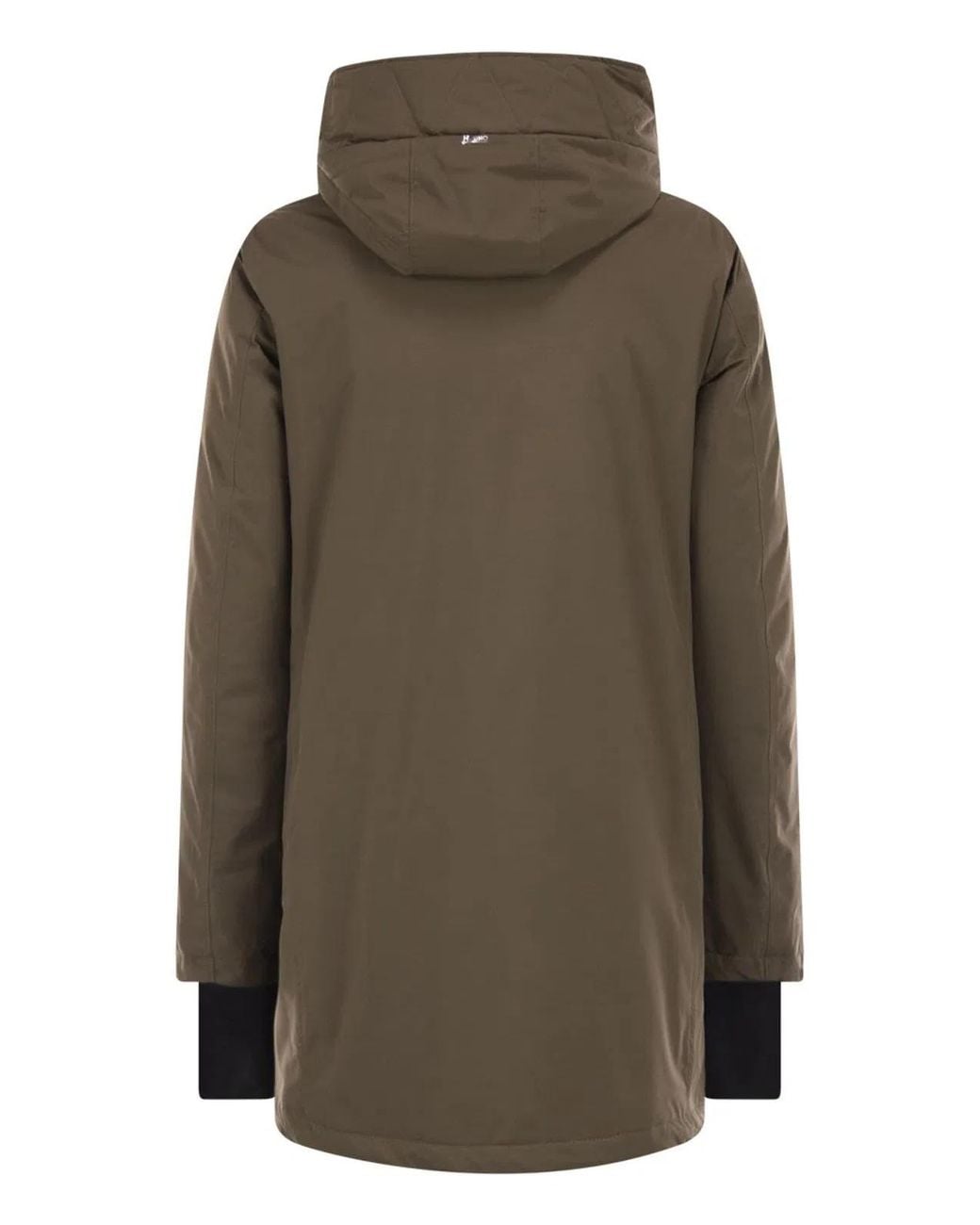 Herno Brown A-Shaped Down Jacket With Hood, 2 Layers