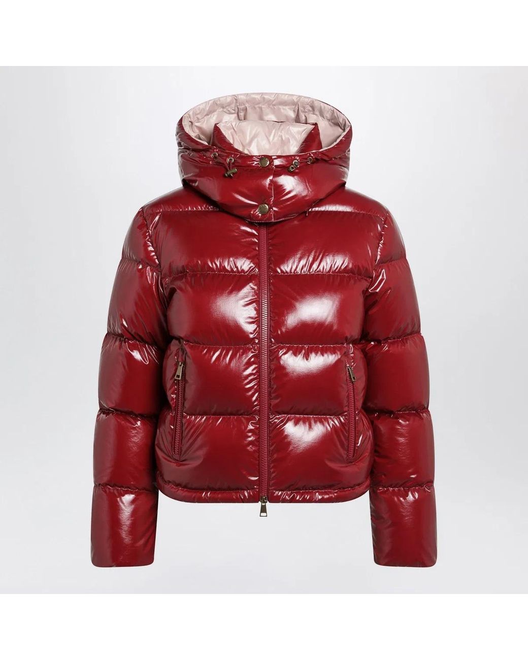 Moncler Red Niveole Cropped Down Jacket