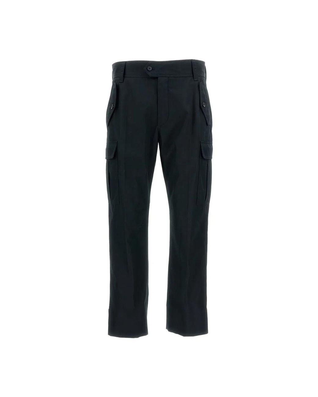 McQueen Black Strght Leg Cargo for men