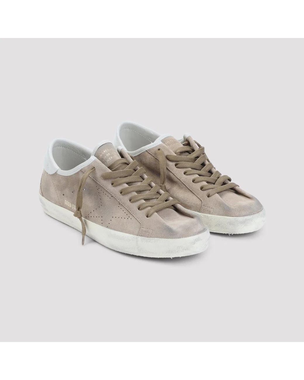 Golden Goose Deluxe Brand Gray Tobacco Cream Superstar Sneakers for men