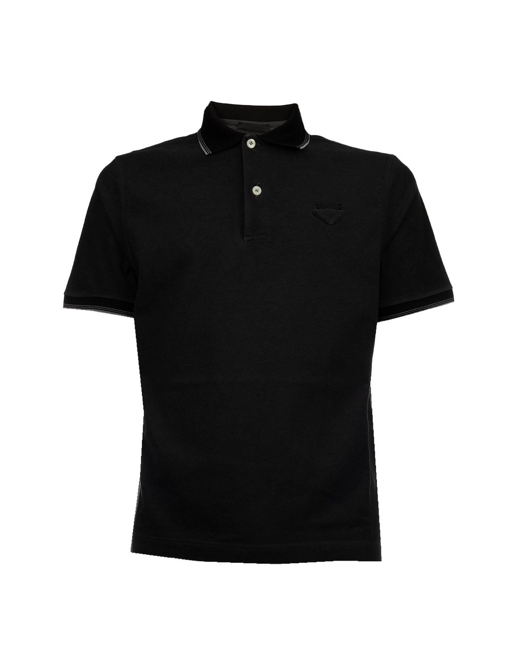 Prada Black Short-Sleeve Polo Shirt for men