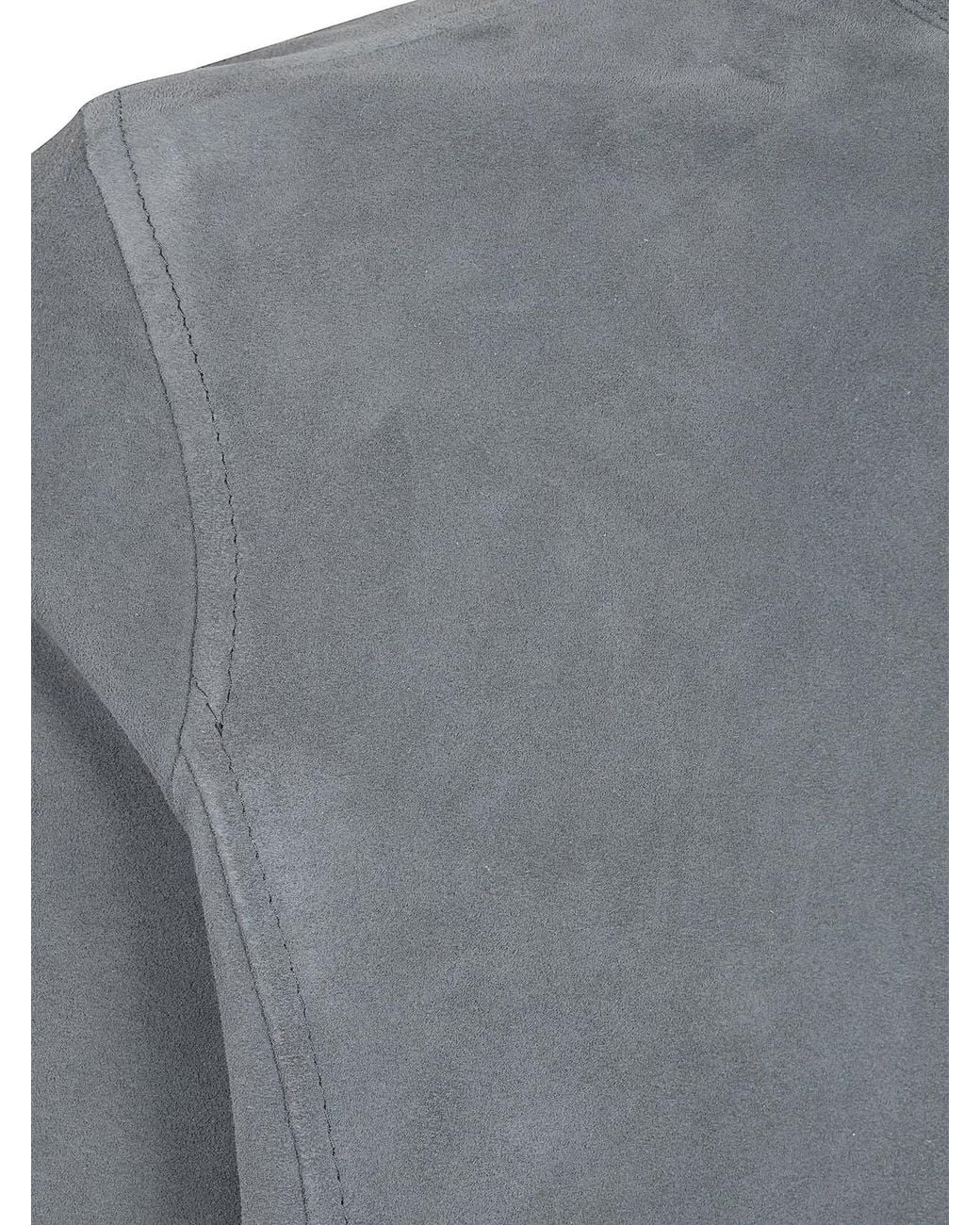 Barba Napoli Gray "Fox" Leather Sport Jacket for men
