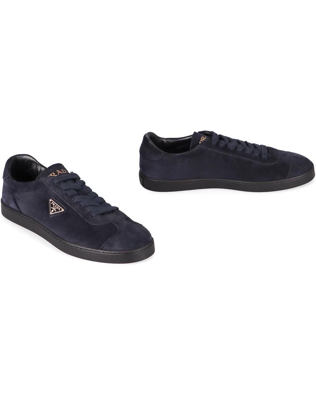 Prada Black Dark Suede Sneakers