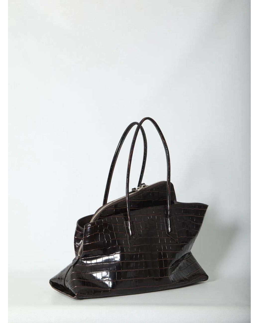 The Attico Black La Passeggiata Top Handle Coffee Bag Medium
