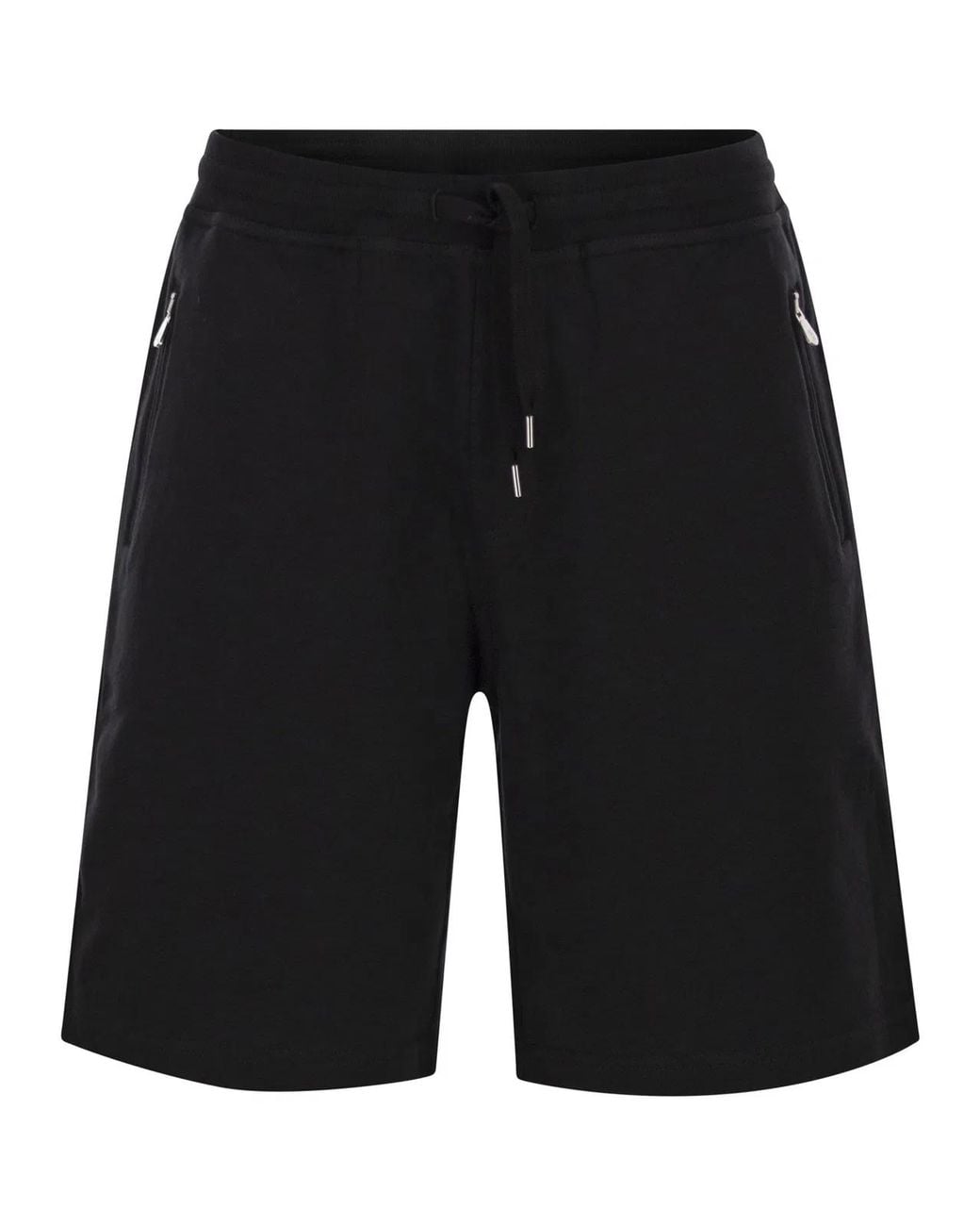 Brunello Cucinelli Black Techno Cotton Fleece Bermuda Shorts for men
