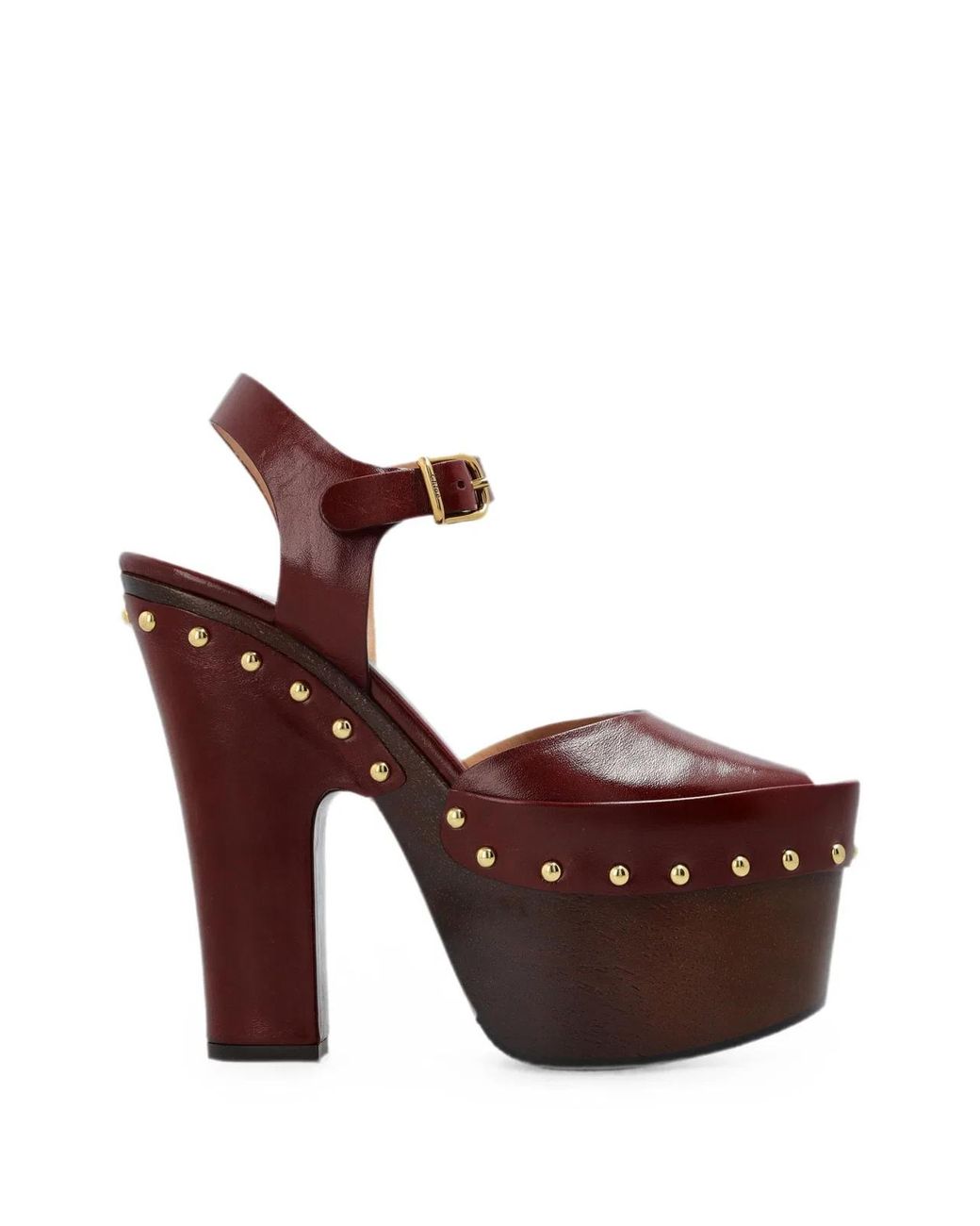Chloé Brown Meret Stud-Embellished Sandals