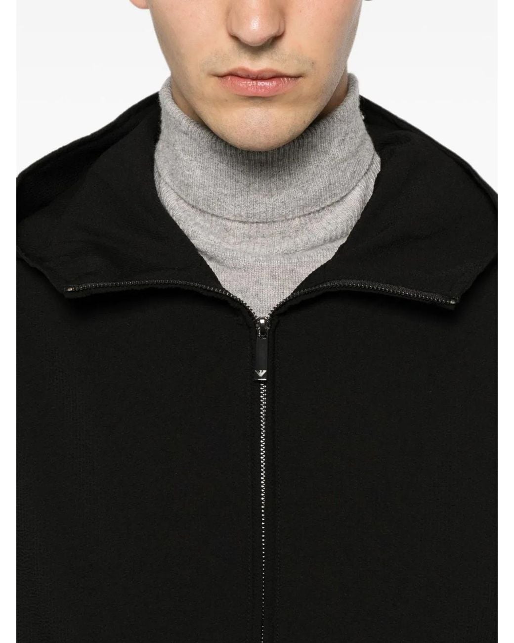 Emporio Armani Black Nylon Blouson Jacket for men