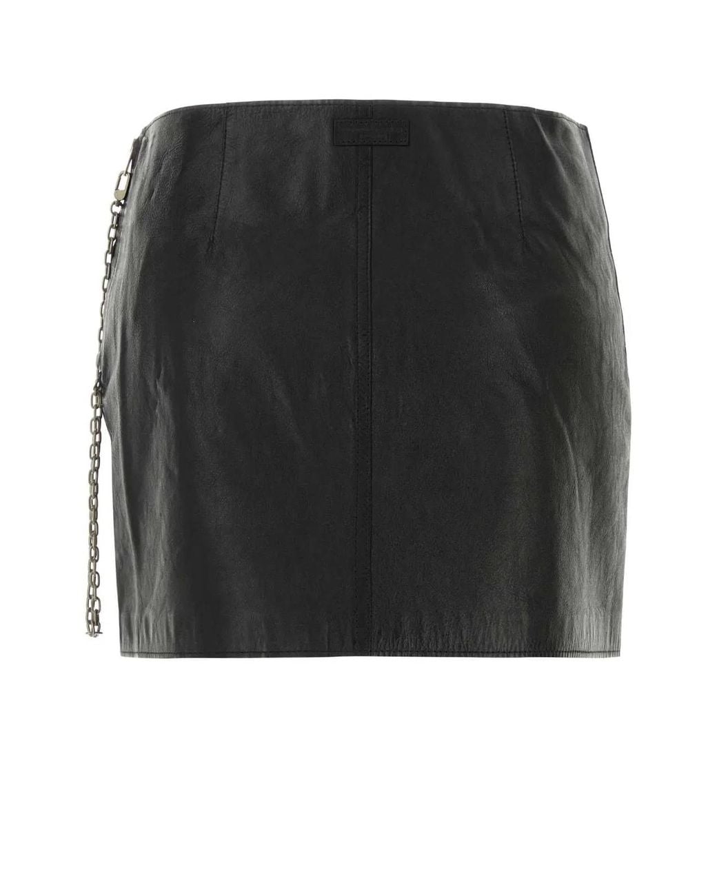 Alexander Wang Black Low-Rise Leather Mini Skirt