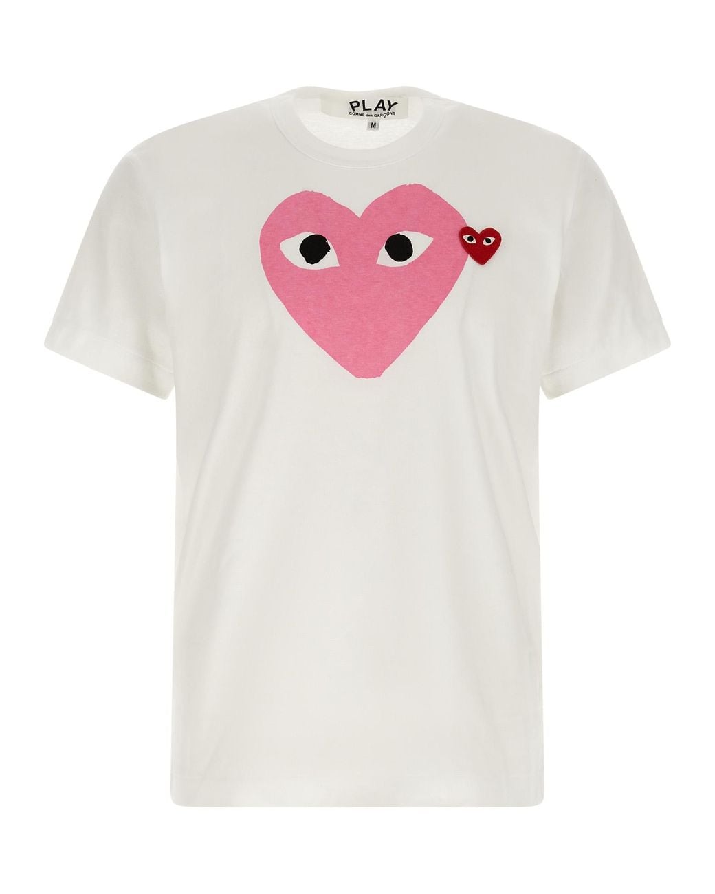 COMME DES GARÇONS PLAY White Emblem' T-Shirt