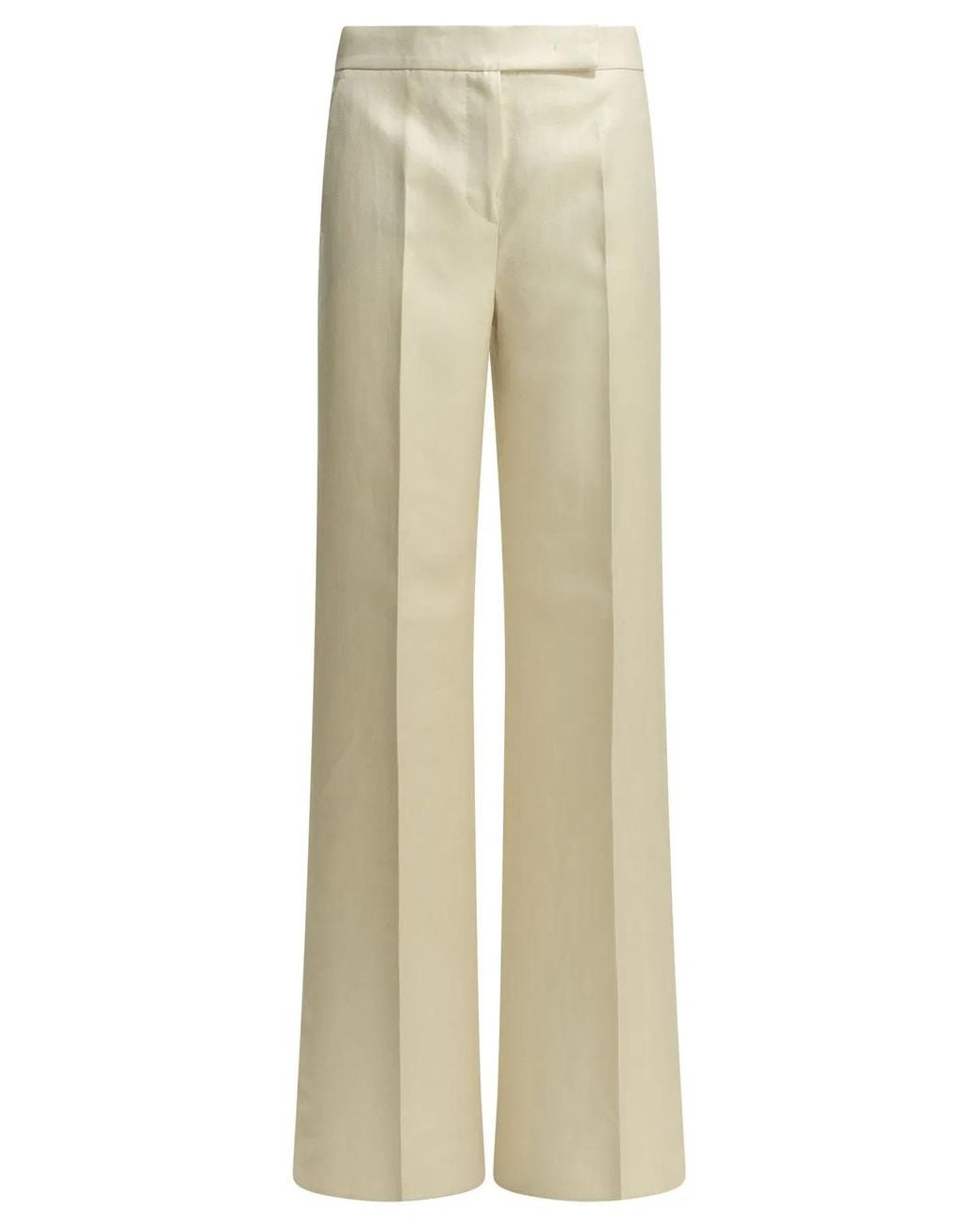Max Mara Natural Tailored Linen Pants