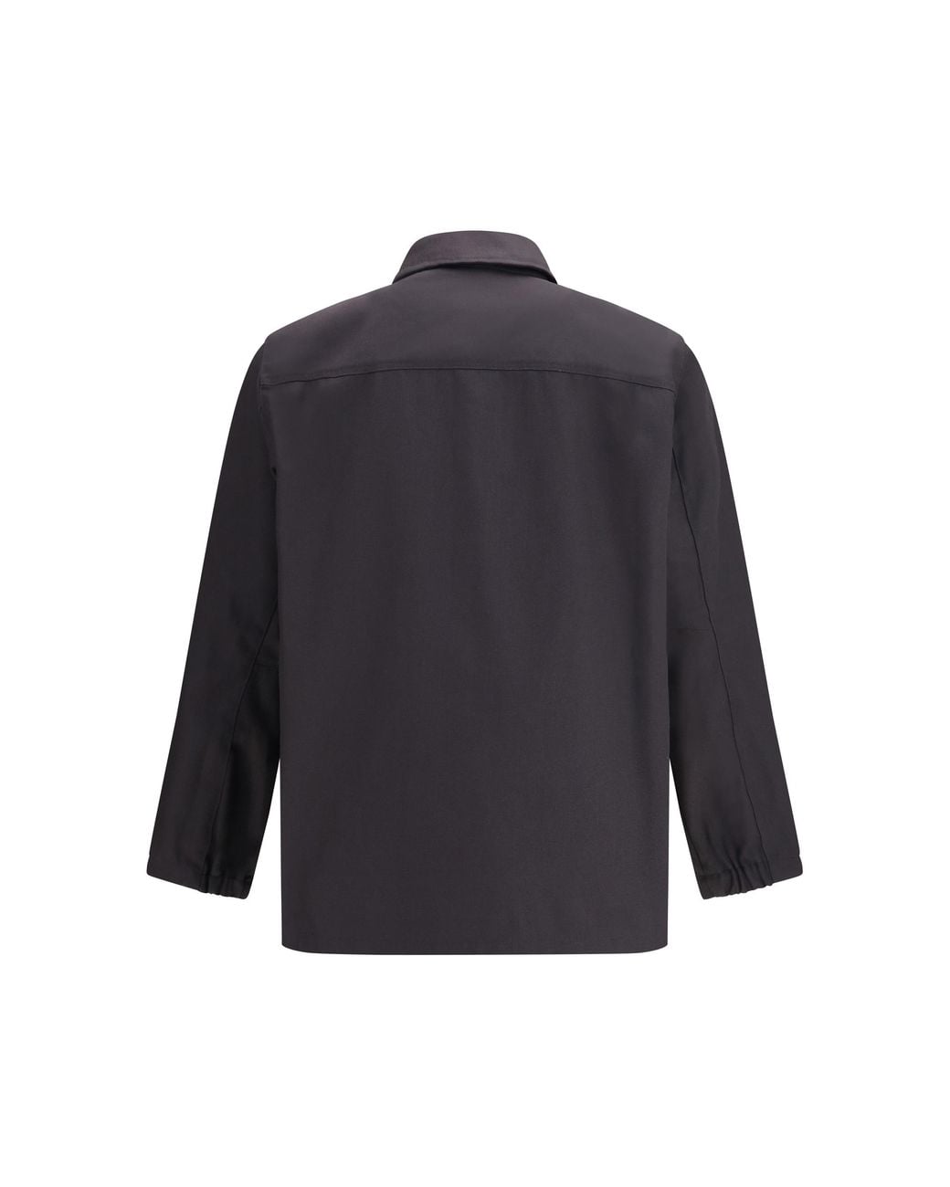 GR10K Blue Jacket With A Classic Collar Cotton; Polyester for men