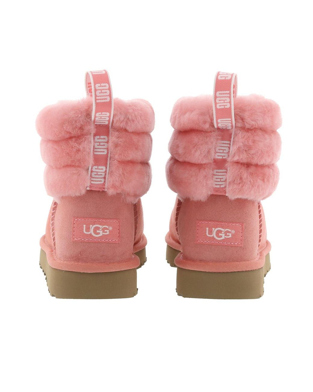 fluff mini quilted uggs pink