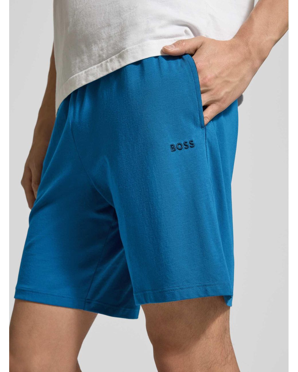 Boss Regular Fit Shorts Van Katoenmix Model 'Miix&Match' in het Blue voor heren