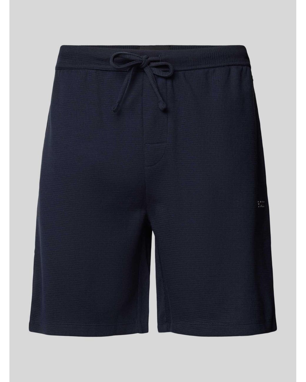 Boss Korte Regular Fit Broek Met Structuurmotief in het Blue voor heren