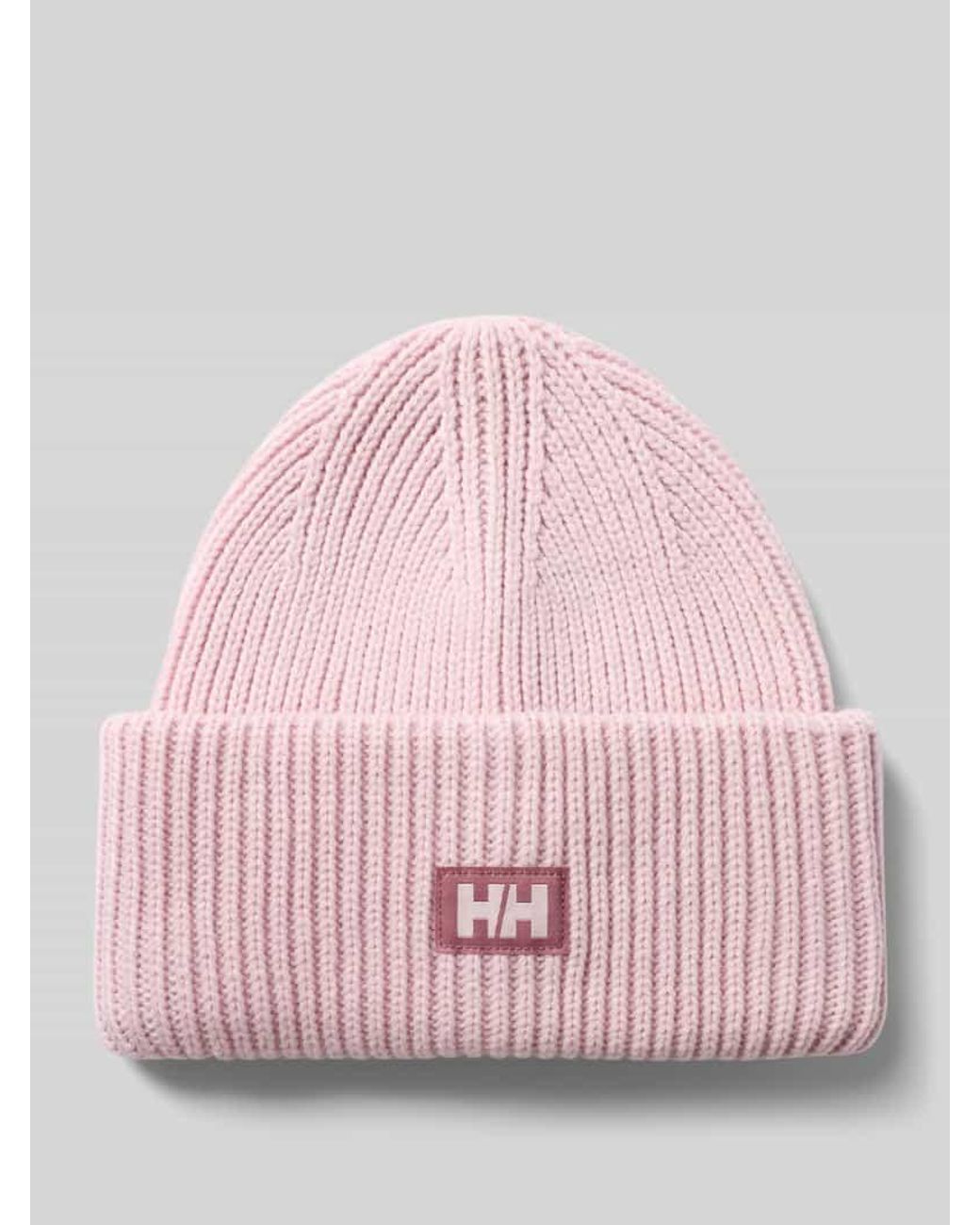 Helly Hansen Beanie in Strick-Optik mit Logo-Patch in Pink für Herren