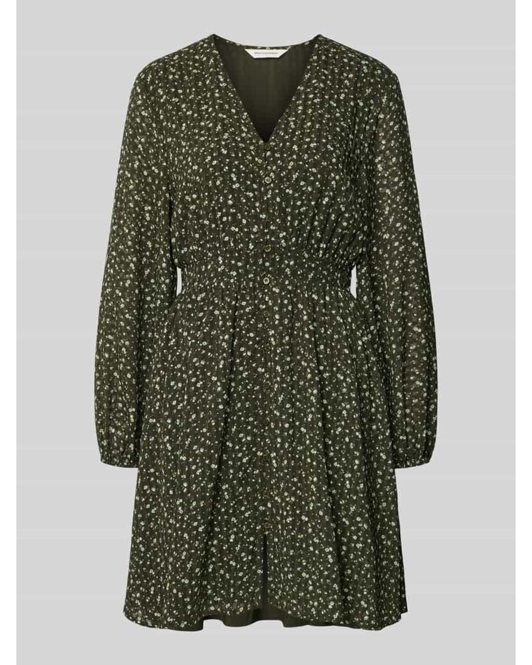 MSCH Copenhagen Green Minikleid im Allover-Look mit Knopfleiste Modell 'Kaylen Oceanna'