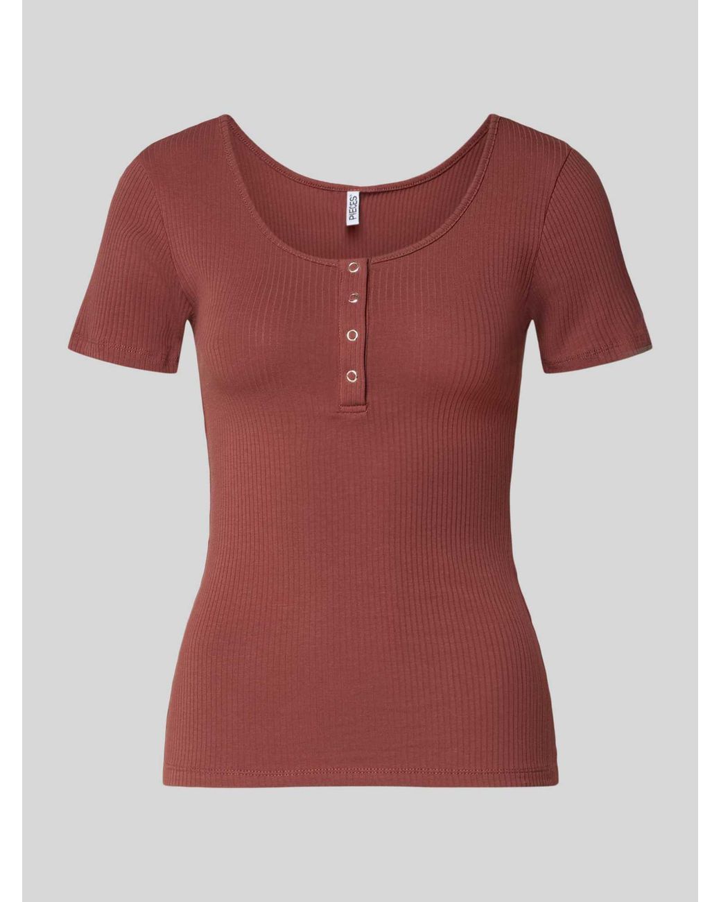 Pieces Slim Fit T-Shirt Van Katoenmix Model 'Kitte' in het Red