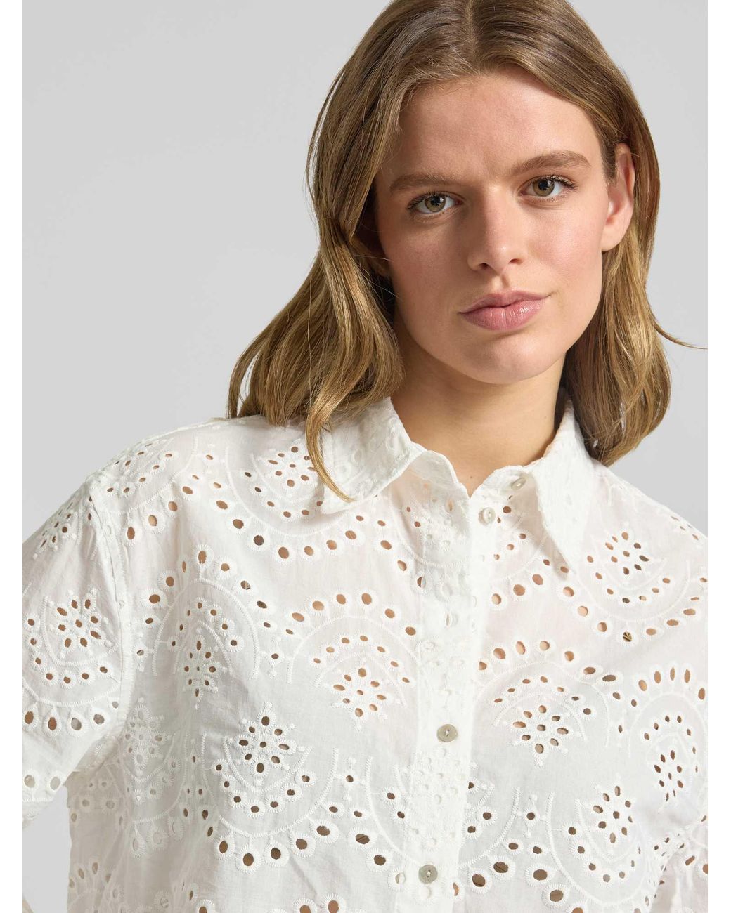 ONLY Blouses Lange Mouw in het White