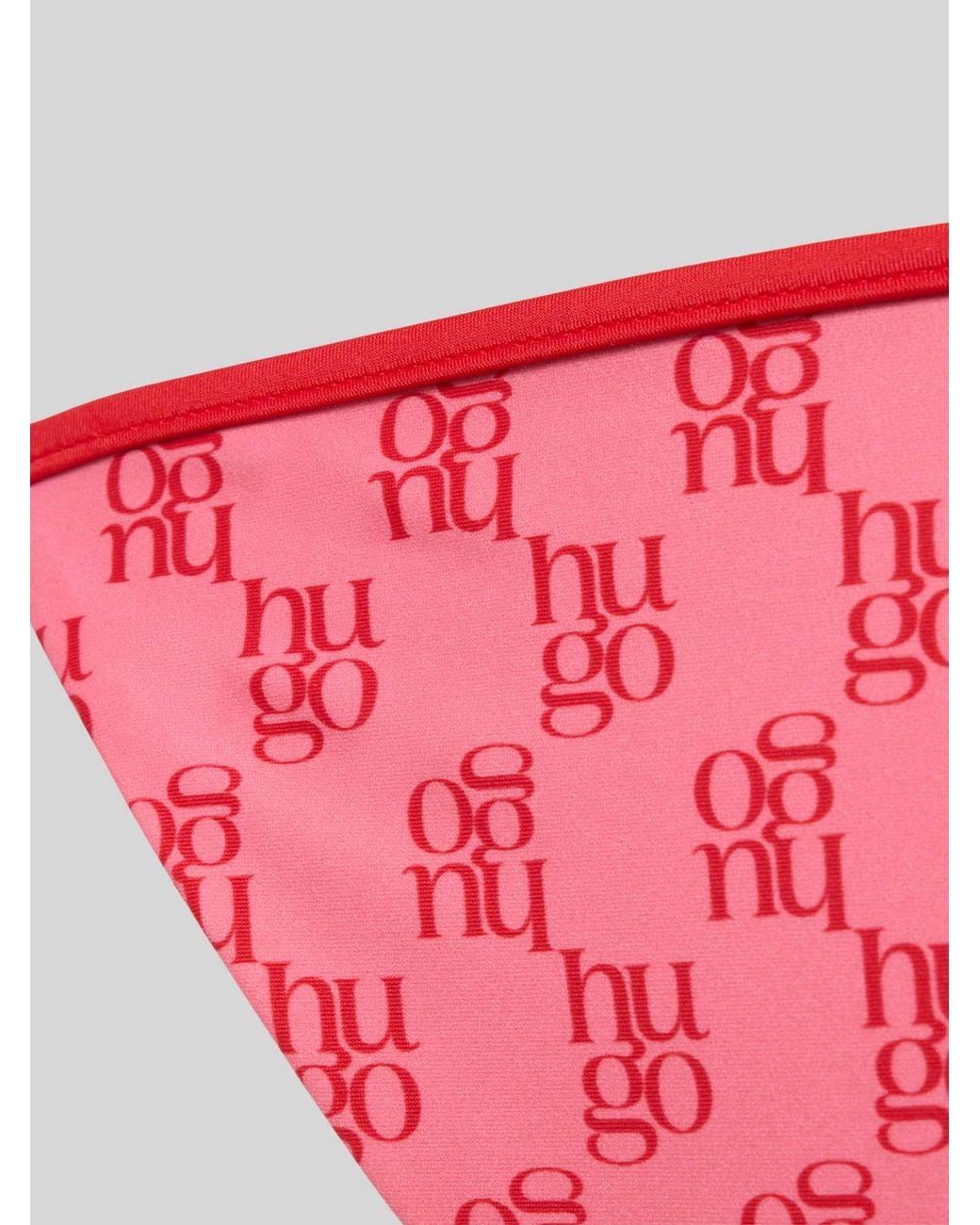 HUGO Bikinibroekje Met All-Over Logomotief Model 'Monogram Side Tie' in het Pink