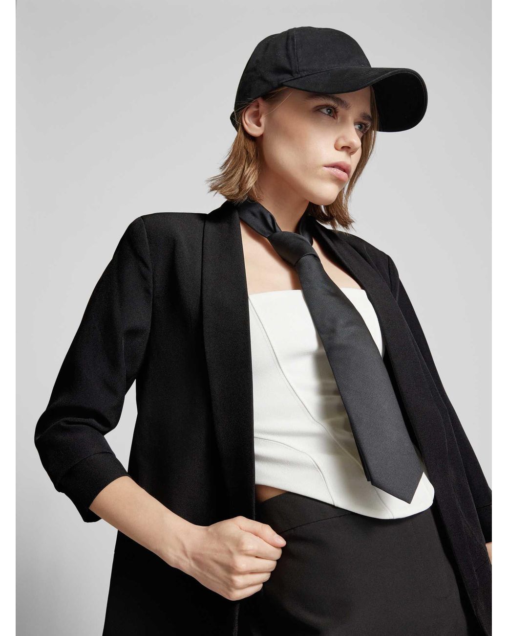 ONLY Blazer Met Sjaalkraag in het Black
