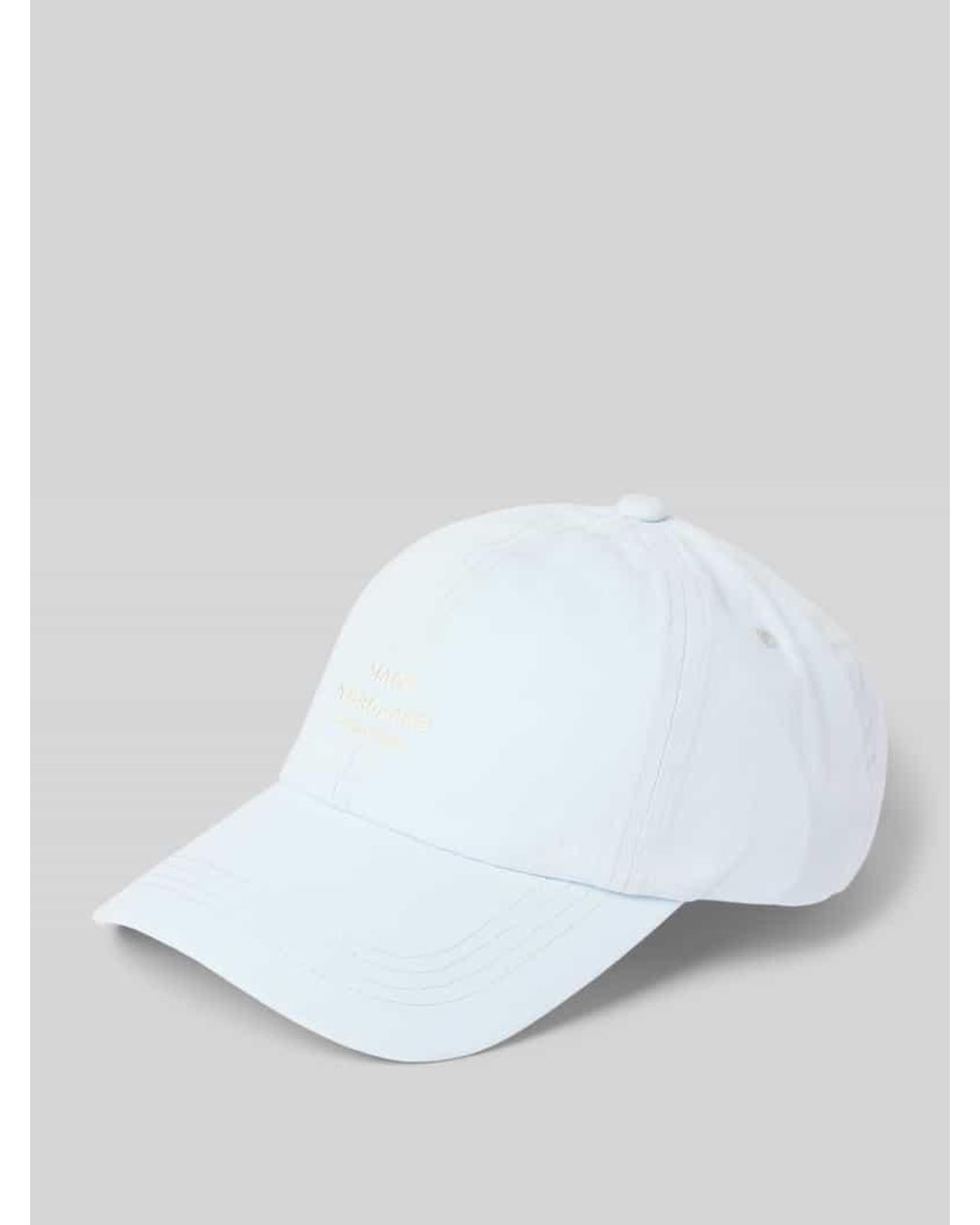 Mads Nørgaard White Basecap mit Label-Stitching
