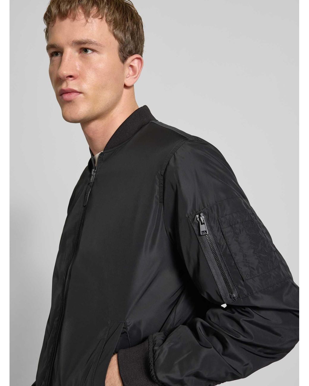 Only & Sons Regular Fit Blouson Met Collegekraag Model 'Joshua' in het Black voor heren