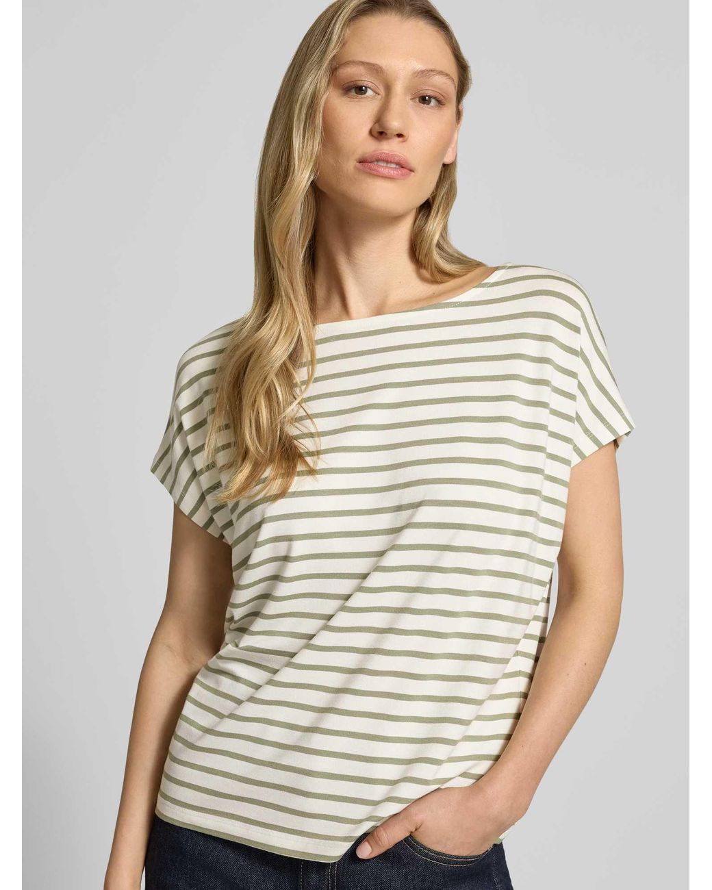 S.oliver Loose Fit T-Shirt Van Viscosemix in het Natural