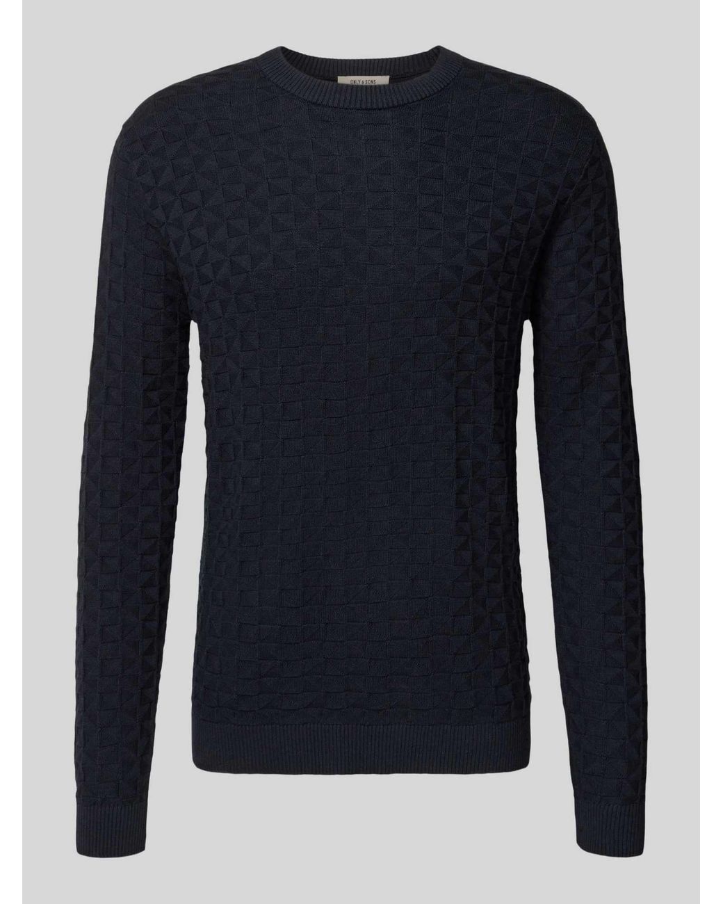 Only & Sons Gebreide Pullover Met Structuurmotief in het Blue voor heren