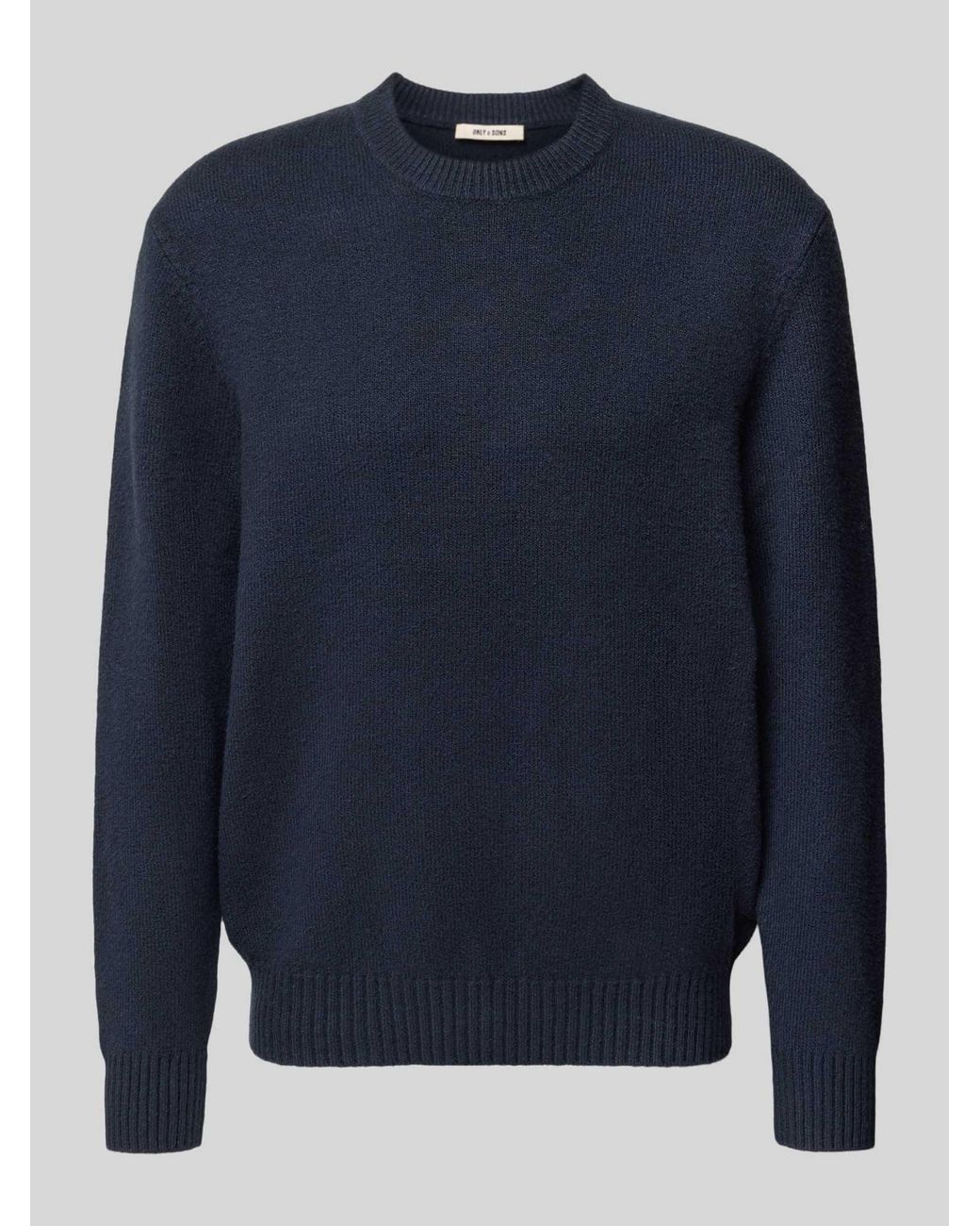 Only & Sons Relaxed Fit Pullover Van Katoenmix Met Wol, Model 'James' in het Blue voor heren