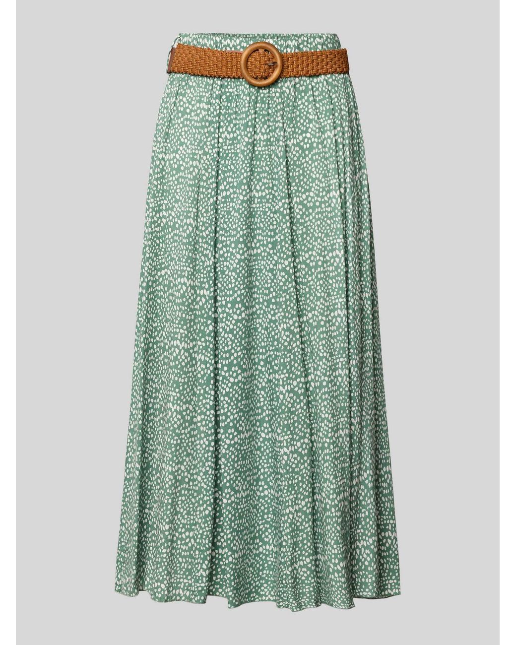 Apricot Midirok Van Viscose Met Riem in het Green